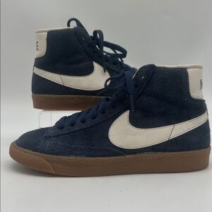 Nike Blazer Mid Binary Blue Ivory White Suede Shag 518171 411 Womens Size 6.5